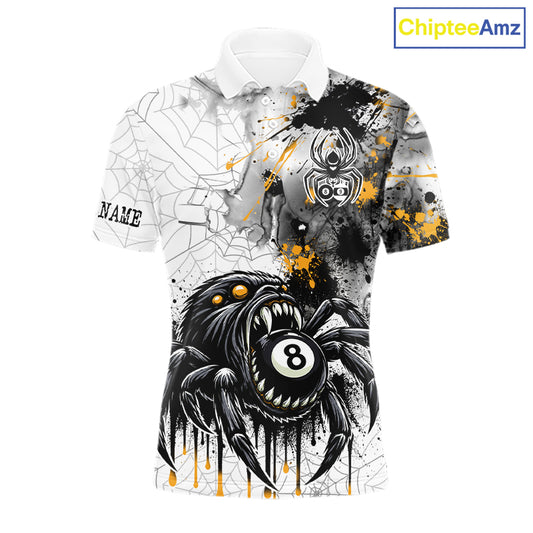 Splash Black And Yellow Spider 8 Ball & 9 Ball Billiard Shirt For Men Custom Pool Billiard Jersey NYN4338
