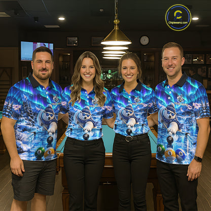 Personalized Polar Bear Billiard Polo 1/4-Zip Shirt For Women Funny Pool Team Billiard Jersey NYN5086