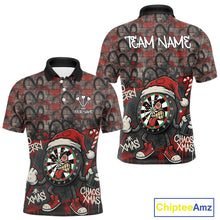 Load image into Gallery viewer, Custom Funny Dartboard Red Graffiti Christmas Darts Polo Shirt For Men, Xmas Dart Jerseys NYN1829