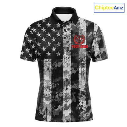 Custom Funny Men Darts Beer Camo Polo 1/4-Zip Jersey Funny Military Veteran Darts Tournament Apparel NYN5105