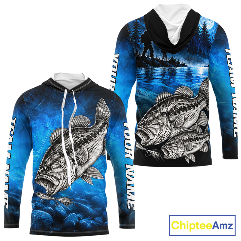 Custom Bass Fishing Tournament Shirt Bass Fishing Jersey Custom Name Fisherman Short & Long Sleeve Apparel NYN4715