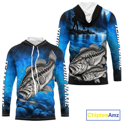 Custom Bass Fishing Tournament Shirt Bass Fishing Jersey Custom Name Fisherman Short & Long Sleeve Apparel NYN4715