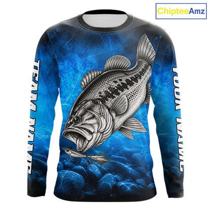 Custom Bass Fishing Tournament Shirt Bass Fishing Jersey Custom Name Fisherman Short & Long Sleeve Apparel NYN4715