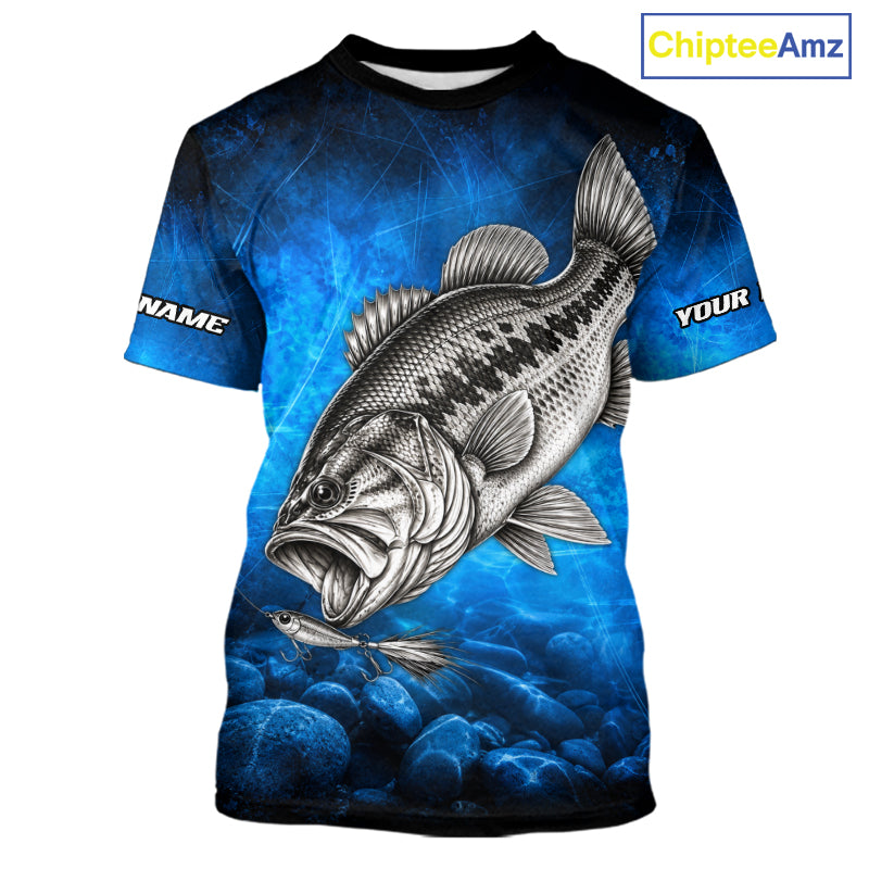 Custom Bass Fishing Tournament Shirt Bass Fishing Jersey Custom Name Fisherman Short & Long Sleeve Apparel NYN4715