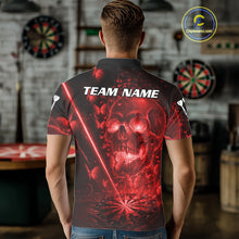 Load image into Gallery viewer, Lightning Red Butterflies Skull Dartboard Custom Men Darts Polo Shirt Dart Jerseys NYN1849
