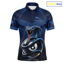 Load image into Gallery viewer, Personalized Funny 8 Ball Pool Cobra Snake Billiard Shirts For Men Billiard Polo &amp; 1/4-Zip Jerseys NYN2988