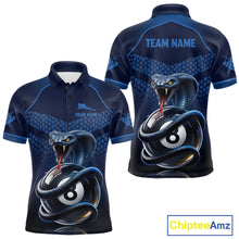 Load image into Gallery viewer, Personalized Funny 8 Ball Pool Cobra Snake Billiard Shirts For Men Billiard Polo &amp; 1/4-Zip Jerseys NYN2988