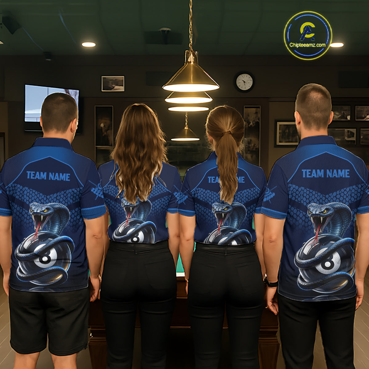 Personalized Funny 8 Ball Pool Cobra Snake Billiard Shirts For Women Billiard Polo & 1/4-Zip Jerseys NYN2988