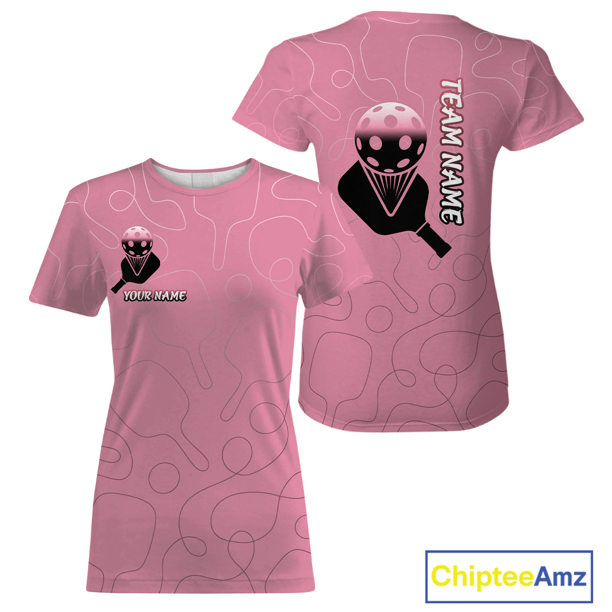 Custom Black And Pink Pickleball T-Shirt For Women Outfit Paddle Pickleball Team Shirt NYN0936