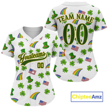 Load image into Gallery viewer, Custom US Flag Patrick Day Baseball Shirt For Women Shamrock Baseball Team Jerseys NYN1594