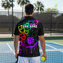 Load image into Gallery viewer, Custom Colorful Heart Dripping Pickleball Paddle League Jerseys For Men Pickleball Shirts NYN2139