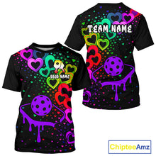 Load image into Gallery viewer, Custom Colorful Heart Dripping Pickleball Paddle League Jerseys For Men Pickleball Shirts NYN2139