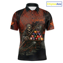 Load image into Gallery viewer, Custom Black And Gold 8 Ball 9 Ball Break Glass Billiard Shirt For Men, Pool Billiard Clothes Jersey NYN3019
