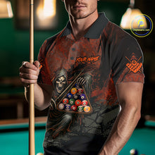 Load image into Gallery viewer, Custom Black And Gold 8 Ball 9 Ball Break Glass Billiard Shirt For Men, Pool Billiard Clothes Jersey NYN3019