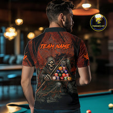 Load image into Gallery viewer, Custom Black And Gold 8 Ball 9 Ball Break Glass Billiard Shirt For Men, Pool Billiard Clothes Jersey NYN3019