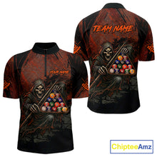 Load image into Gallery viewer, Custom Black And Gold 8 Ball 9 Ball Break Glass Billiard Shirt For Men, Pool Billiard Clothes Jersey NYN3019