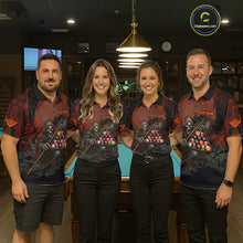 Load image into Gallery viewer, Custom Black And Gold 8 Ball 9 Ball Break Glass Billiard Shirt For Men, Pool Billiard Clothes Jersey NYN3019