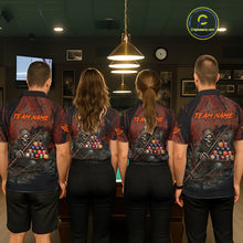 Load image into Gallery viewer, Custom Black And Gold 8 Ball 9 Ball Break Glass Billiard Shirt For Men, Pool Billiard Clothes Jersey NYN3019
