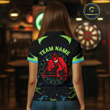 Load image into Gallery viewer, Multi Color Techno Grid &amp; Bull Women&#39;s Darts Shirt - Custom Name For Darts Jersey NYN0475