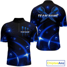 Load image into Gallery viewer, Lightning Dart Arrow Custom Blue Darts Quarter-Zip Shirt For Men - Darts Team Jersey NYN0718