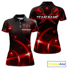 Load image into Gallery viewer, Lightning Dart Arrow Custom Red Darts Polo Shirt For Women - Darts Team Jersey NYN0719