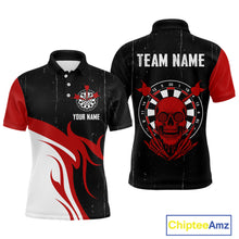 Load image into Gallery viewer, Red Skull Dartboard Grunge Custom Dart Shirt For Men, Dart Team Jerseys NYN0116