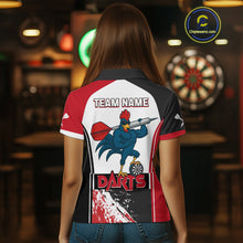 Load image into Gallery viewer, Fiery Rooster Fury Dart Arrow Women&#39;s Funny Darts Shirt - Custom Name For Darts Jersey NYN0477