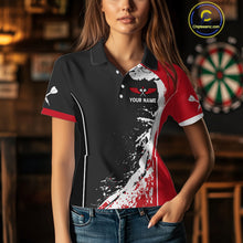 Load image into Gallery viewer, Fiery Rooster Fury Dart Arrow Women&#39;s Funny Darts Shirt - Custom Name For Darts Jersey NYN0477