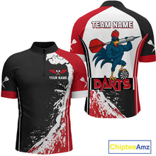 Load image into Gallery viewer, Fiery Rooster Fury Dart Arrow Men&#39;s Funny Darts Shirt - Custom Name For Darts Jersey NYN0477