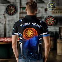 Load image into Gallery viewer, Futuristic Darts Team Shirt For Men - Skull Head &amp; Neuro Tech Style | Custom Name NYN0482
