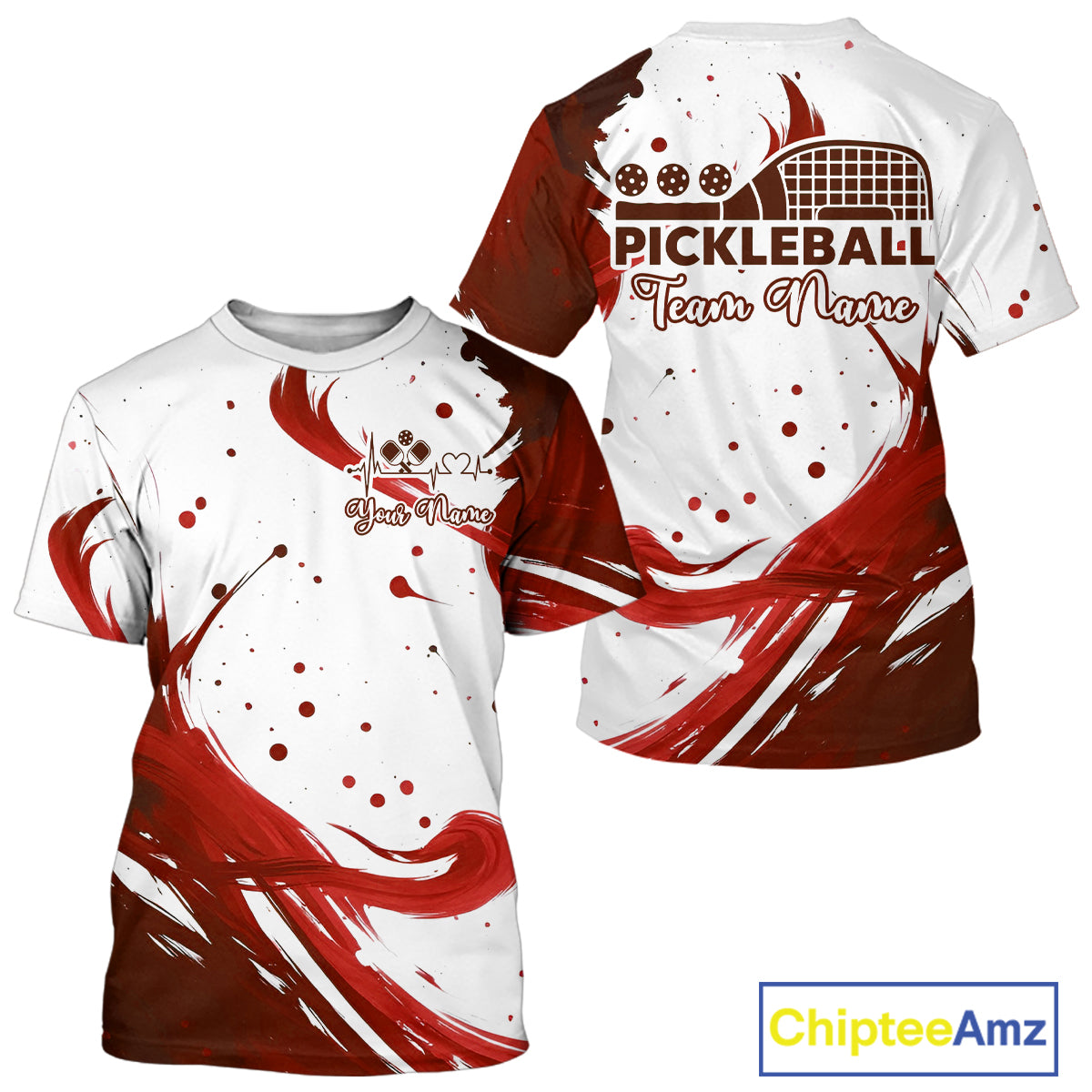 Custom White And Red Pickleball T-Shirt For Men Pickleball Tournament Team Shirts NYN0988