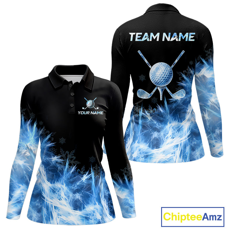 Icy Blue Light Womens Golf Polo Shirt Customize Golf Gifts For Men Golf Team Shirts, Golf Gifts NYN4038