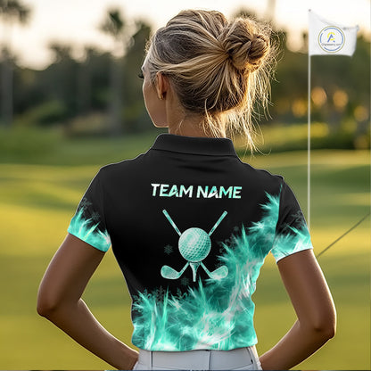 Icy Teal Light Womens Golf Polo Shirt Customize Golf Gifts For Men Golf Team Shirts, Golf Gifts NYN4039
