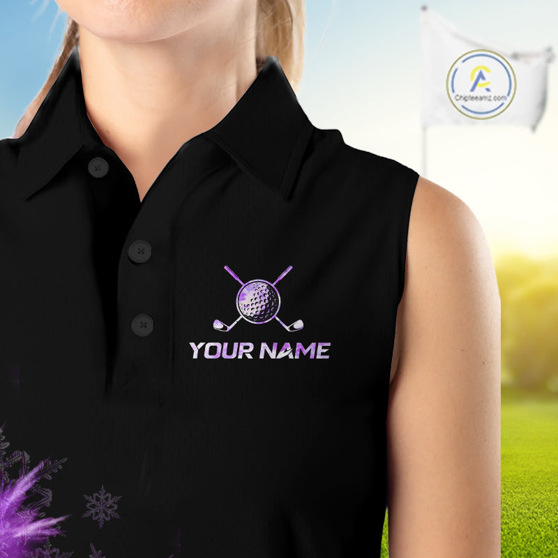 Icy Purple Light Womens Golf Sleeveless Polo Shirt Customize Golf Gifts For Men Golf Team Shirts, Golf Gifts NYN4040