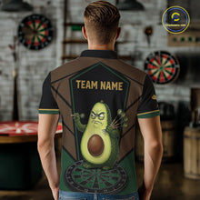 Load image into Gallery viewer, Angry Avocado Brown And Green Funny Darts Jersey For Men Custom Polo &amp; 1/4 Zip Darts Team Shirts NYN3207