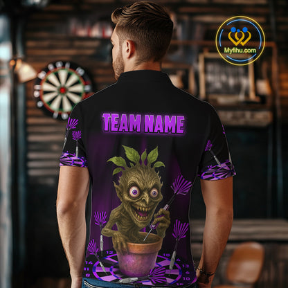 Plant Mage With Purple Darts Men's Funny Darts Shirt - Custom Name For Players NYN0511