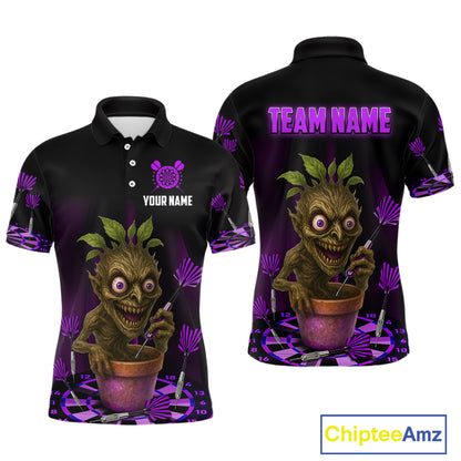 Plant Mage With Purple Darts Men's Funny Darts Shirt - Custom Name For Players NYN0511