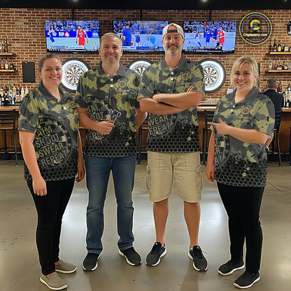 Custom Dart Shirt For Men Green Camo Aim Shoot Swear Repeat Jersey Personalized Darts Player Gift NYN4423