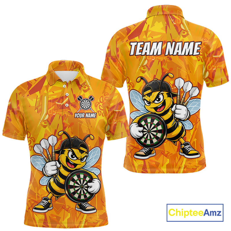 Personalized Funny Bee Darts Polo & 1/4-Zip Shirt For Men Custom Bee Dart Team Dart Jerseys NYN4438
