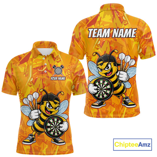 Personalized Funny Bee Darts Polo & 1/4-Zip Shirt For Men Custom Bee Dart Team Dart Jerseys NYN4438