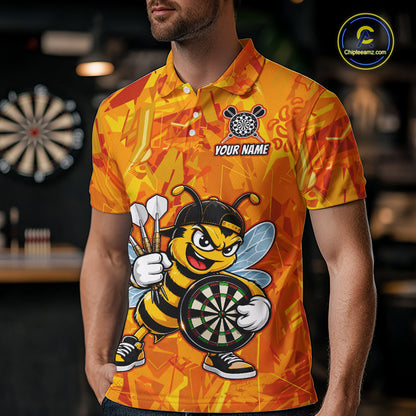 Personalized Funny Bee Darts Polo & 1/4-Zip Shirt For Men Custom Bee Dart Team Dart Jerseys NYN4438
