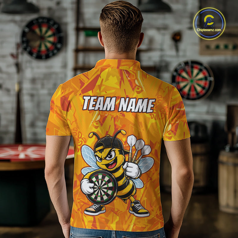 Personalized Funny Bee Darts Polo & 1/4-Zip Shirt For Men Custom Bee Dart Team Dart Jerseys NYN4438