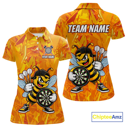 Personalized Funny Bee Darts Polo & 1/4-Zip Shirt For Women Custom Bee Dart Team Dart Jerseys NYN4438