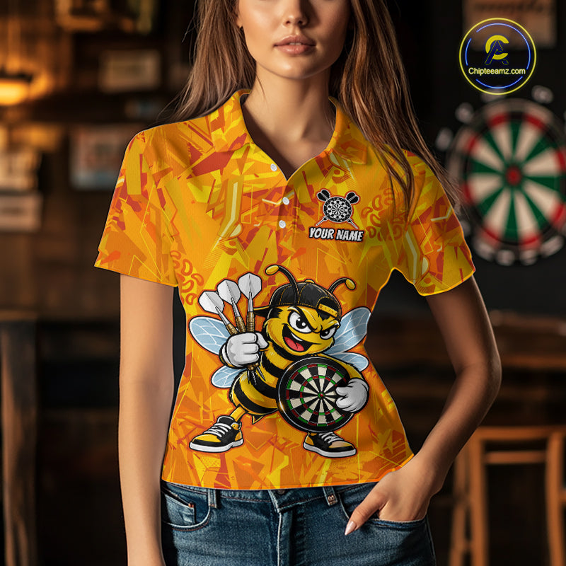Personalized Funny Bee Darts Polo & 1/4-Zip Shirt For Women Custom Bee Dart Team Dart Jerseys NYN4438