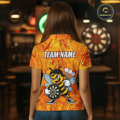 Personalized Funny Bee Darts Polo & 1/4-Zip Shirt For Women Custom Bee Dart Team Dart Jerseys NYN4438