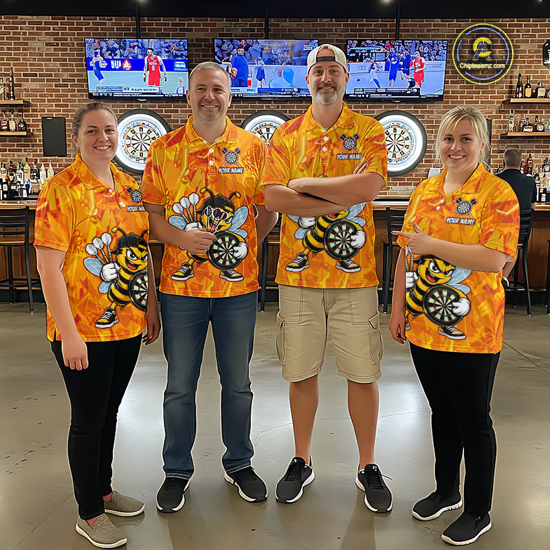Personalized Funny Bee Darts Polo & 1/4-Zip Shirt For Women Custom Bee Dart Team Dart Jerseys NYN4438