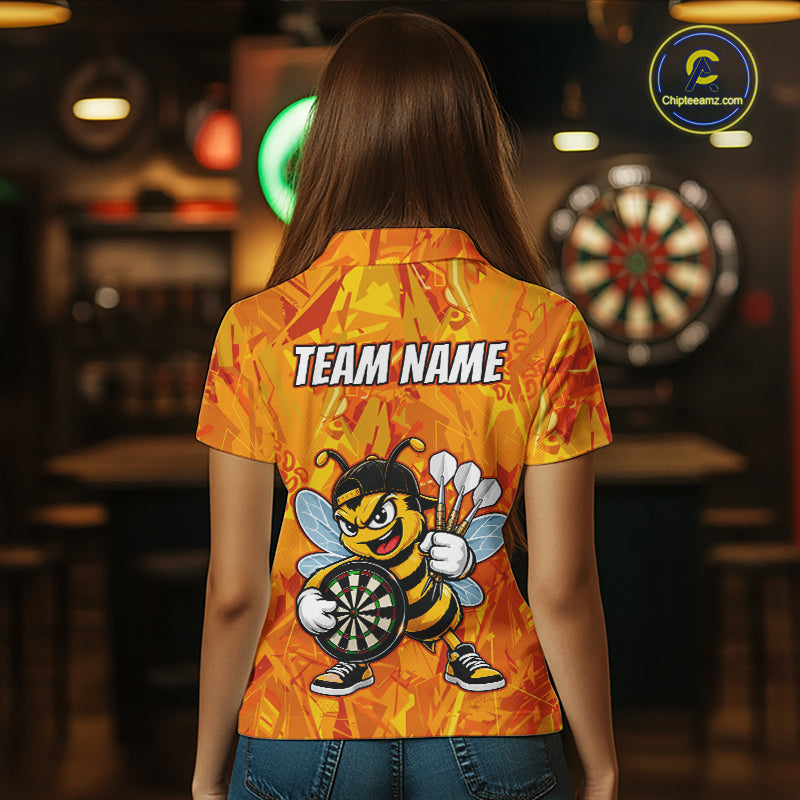 Personalized Funny Pizza Darts Polo & 1/4-Zip Shirt For Women Custom Sliced Pizza Dart Team Dart Jerseys NYN4439