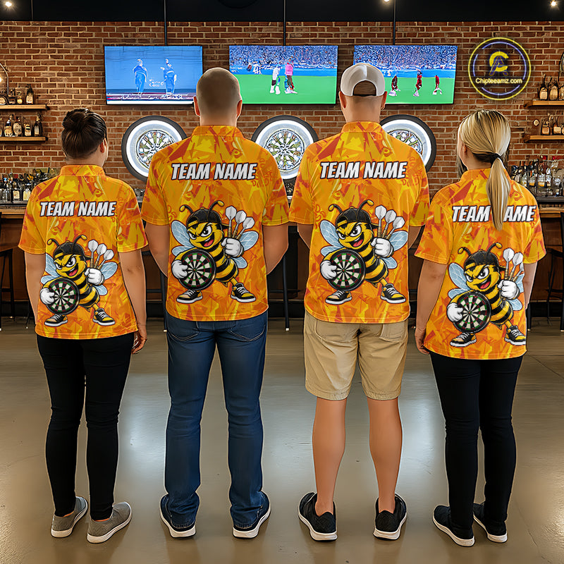 Personalized Funny Pizza Darts Polo & 1/4-Zip Shirt For Men Custom Sliced Pizza Dart Team Dart Jerseys NYN4439