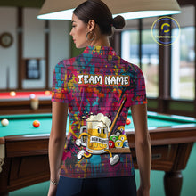 Load image into Gallery viewer, Funny Beer Play Pool 8 Ball Women's Billiard Team Shirt Custom Colorful Splatter Billiard Attire NYN2476