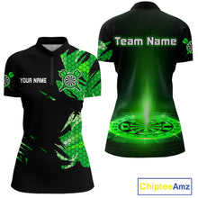Load image into Gallery viewer, Custom Women&#39;s Darts Jersey Green Lightning Dartboard With Halftone Pattern NYN0276